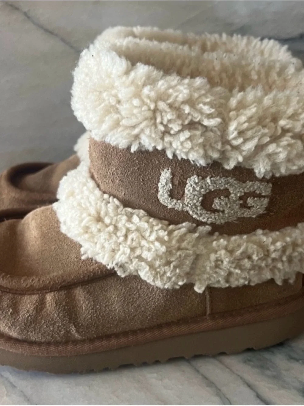 UGG Ultra Mini Fluff Shearling Boots